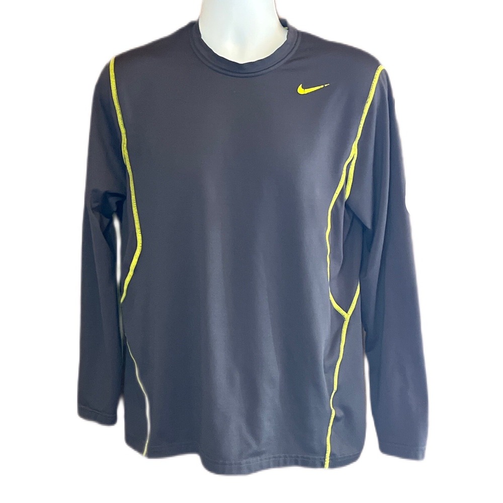 Nike Pro Combat Hyperwarm Mens Large Shirt Fitted Dri-fit Workout Sports Black